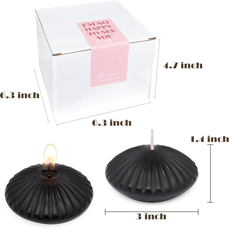 LPUSA 10 Hour Black Floating Candles Large 3"，Unscented Romantic Tealight Ribbed Candles for Cylinder Vases，Centerpieces at Wedding, Party, Pool, Holidays, Set of 12 - Image 5